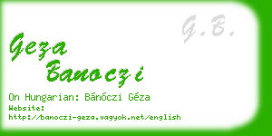 geza banoczi business card
