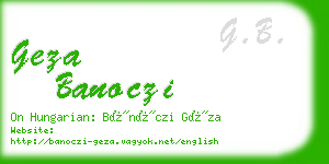 geza banoczi business card